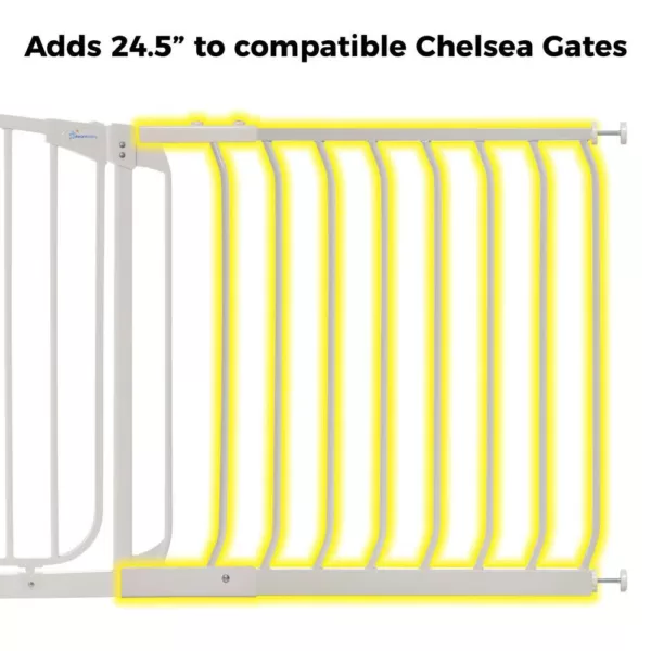 Dreambaby 24.5 in. Gate Extension for White Chelsea Standard Height Child Safety Gate