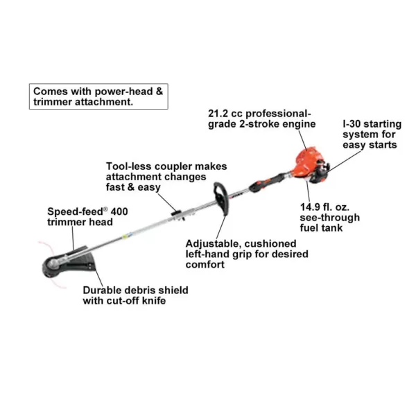 ECHO 21.2 cc 17 in. Gas 2-Stroke Cycle PAS Straight Shaft Trimmer