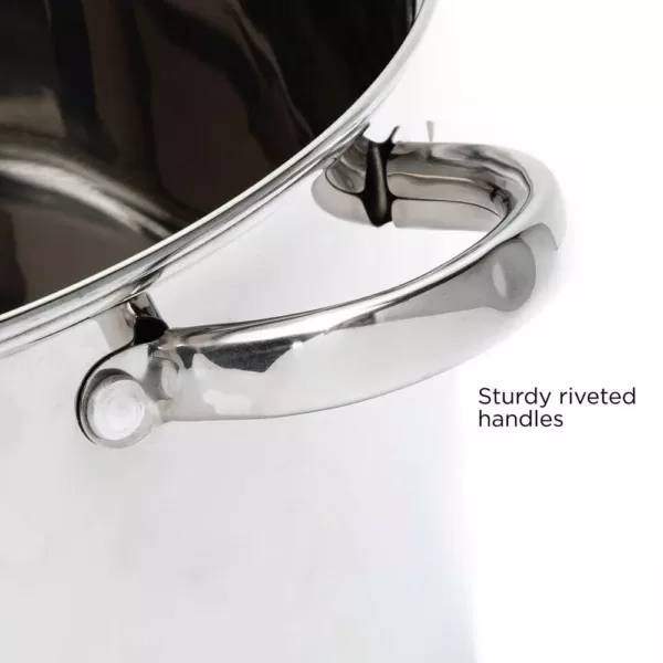 Ecolution Pure Intentions 16 qt. Stainless Steel Stock Pot in Polished Stainless Steel with Glass Lid