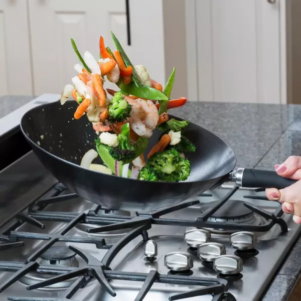 Ecolution Hong Kong Chopstick House Aluminum Wok with Helper Handle