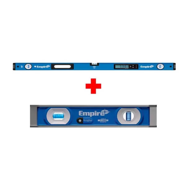 Empire 48 in. True Blue Digital Level with UltraView LED 9 in. Torpedo Level