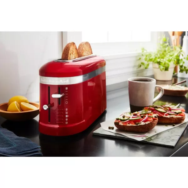 KitchenAid 2-Slice Empire Red Long Slot Toaster with High-Lift Lever