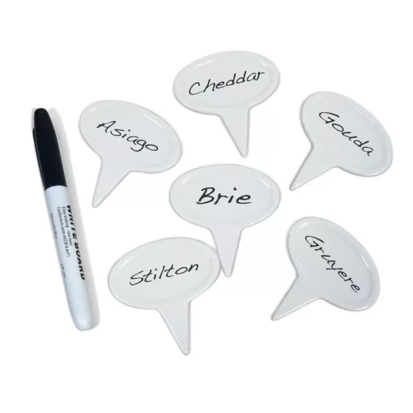 Epicureanist Ceramic Cheese Marker Set (Set of 6)