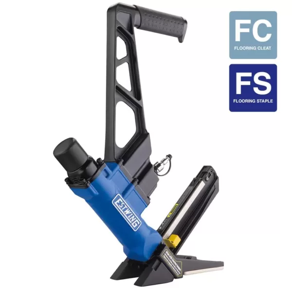 Estwing Pneumatic 2-in-1 15.5-Gauge and 16-Gauge 2 in. Flooring Nailer and Stapler with Bag