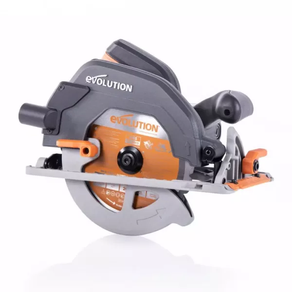 Evolution Power Tools 15 Amp 7-1/4 in. Circular Saw with LED Light, Electric Brake, 13 ft. Rubber Power Cord and Multi-Material Blade