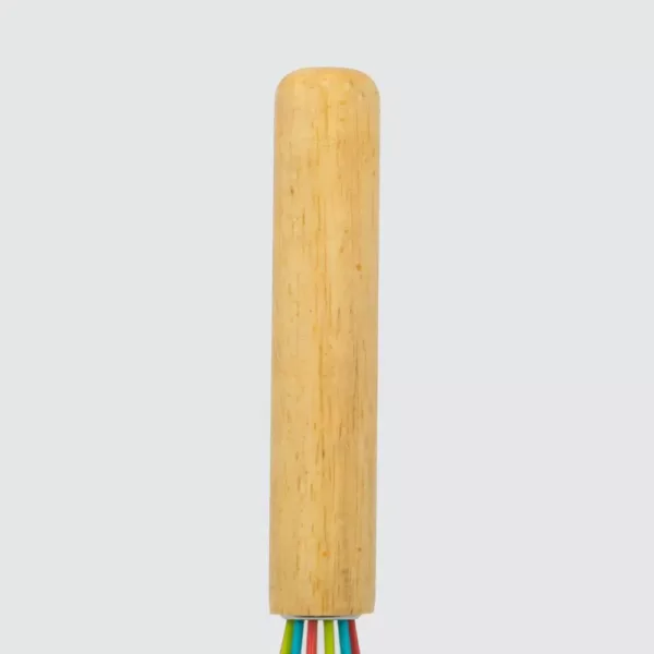 ExcelSteel 10 in. Silicone Tri-Color Whisk with Wooden Handle