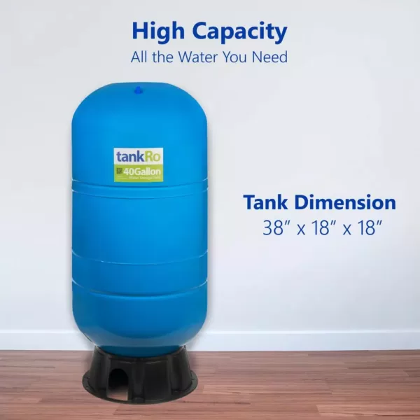 Express Water tankRO – RO Water Filtration System Expansion Tank – 40 Gallon Water Capacity – Reverse Osmosis Storage Pressure Tank