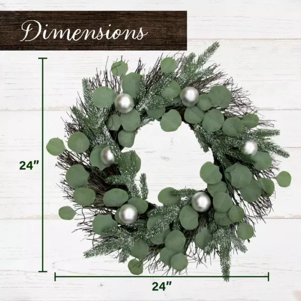 Fraser Hill Farm 24 in. Artificial Christmas Wreath with Pinecones and Berries