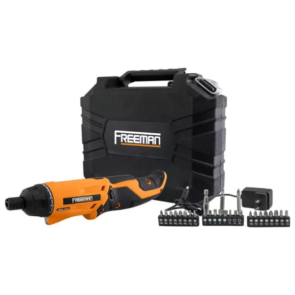 Freeman 3.6-Volt Lithium-Ion Cordless 1/4 in. Rechargeable Electric Screwdriver with Charger, Hex Bits, and Case