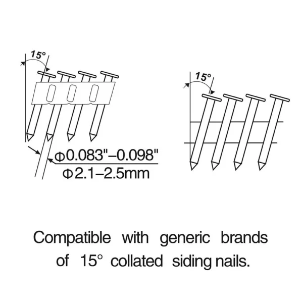 Freeman Pneumatic 15-Degree 2 in. Coil Siding Nailer