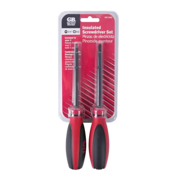 Gardner Bender #2 Phillips and 3/16 Standard Insulated Screwdriver Set (2-Piece)