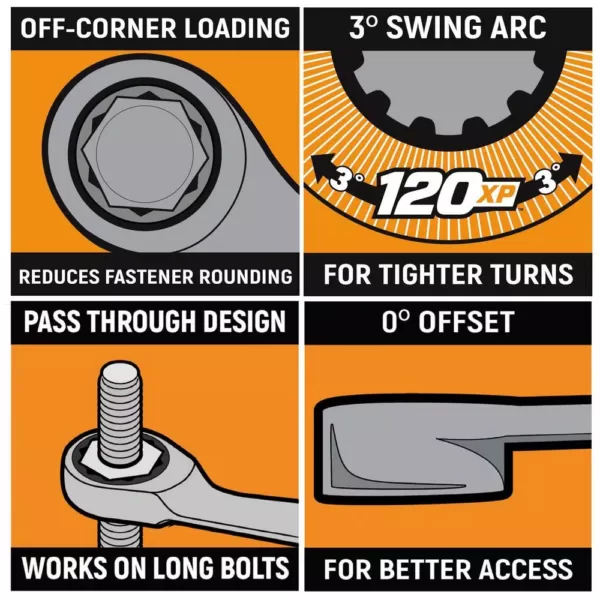 GEARWRENCH 120XP Universal Spline XL Flex-Head SAE Ratcheting Wrench Set (10-Piece)