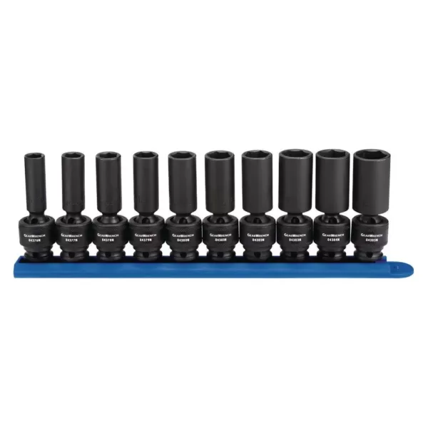 GEARWRENCH 10-Piece 3/8 in. Drive 6-Point Deep Universal Impact Metric Socket Set