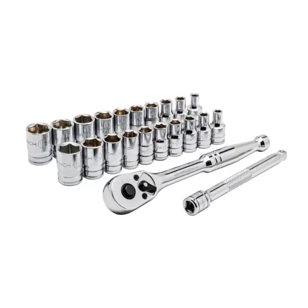 GEARWRENCH 1/4 in. Drive SAE/Metric Ratchet and Socket Set (22-Piece)