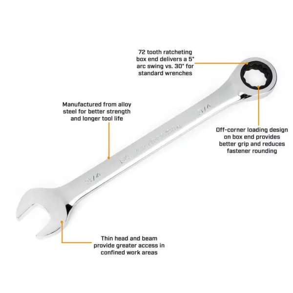 GEARWRENCH Metric Combination Ratcheting Wrench Set (4-Piece)