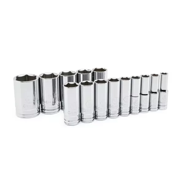 GEARWRENCH 1/2 in. Drive SAE Deep Socket Set (14-Piece)