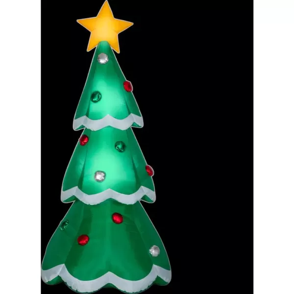 Gemmy 3 ft. W x 3 ft. D x 7 ft. H Airblown Inflatable Christmas Tree with Metallic Ornaments