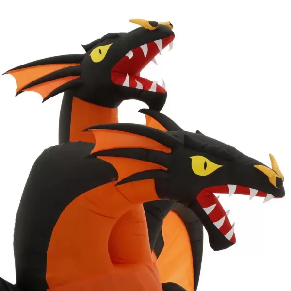 Gemmy 7.5 ft. Fire and Ice Two-Headed Dragon Halloween Inflatable with Animated Projection