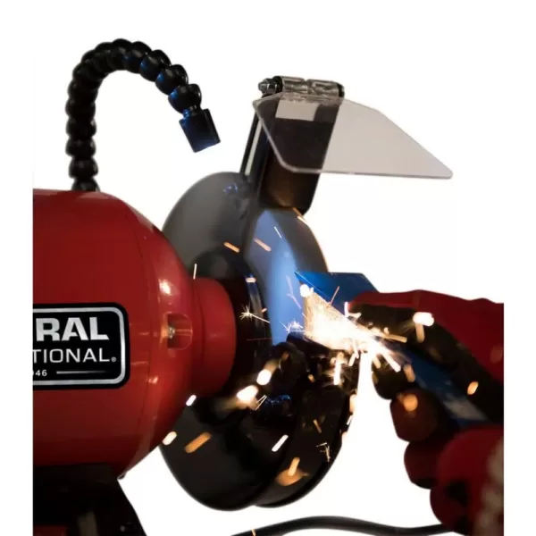 General International 2 Amp 6 in. Bench Grinder with Twin LED Work Lights