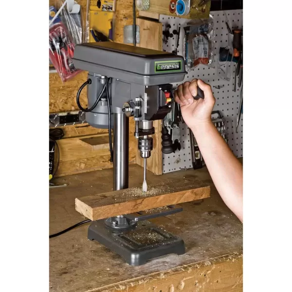 Genesis 2.6 Amp 8 in. 5-Speed Drill Press with 1/2 in. Chuck, Adjustable Depth Stop, Tilt Table and Chuck Key