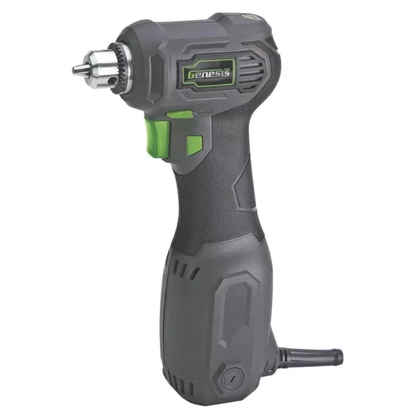 Genesis 3.5 Amp 3/8 in. Variable Speed Close-Quarter Right Angle Drill with Non-Slip Grip