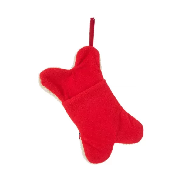 Glitzhome 12.5 in. Hooked Christmas Decor Stocking with Bone Shape