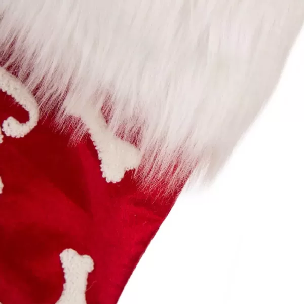 Glitzhome 22 in. L Velvet Christmas Stocking with Plush Cuff- Good Dog