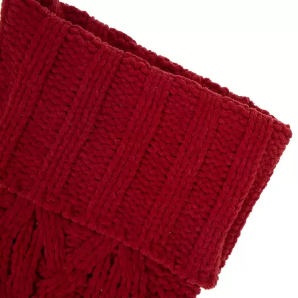 Glitzhome 22 in. L Knitted Polyester Red Christmas Stocking