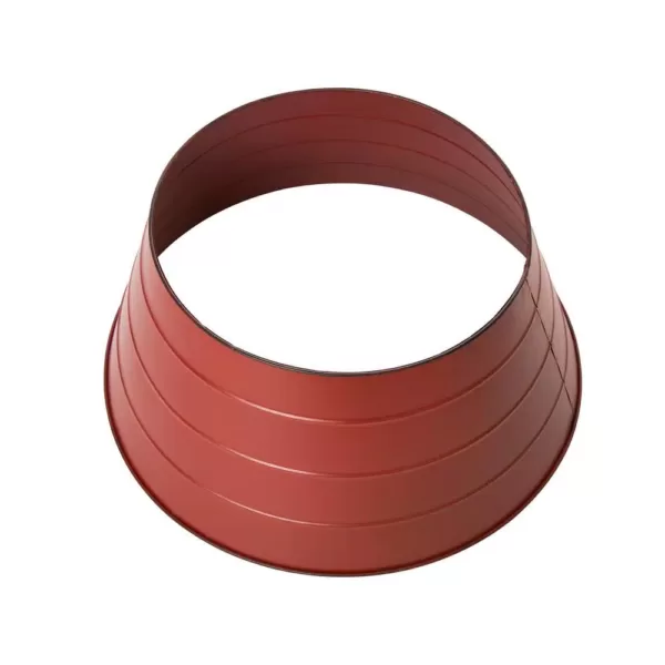 Glitzhome 22 in. D Painted Red Metal Tree Collar