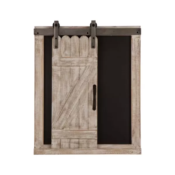 Glitzhome 19.75" H Farmhouse Wooden Chalkboard Barn Door Memo Board Wall Decor