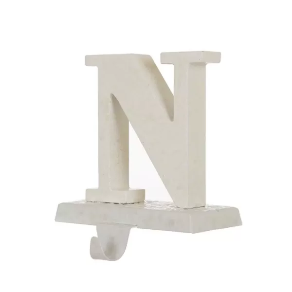 Glitzhome 5.91 in. H Wooden/Metal NOEL Stocking Holder (Set of 4)