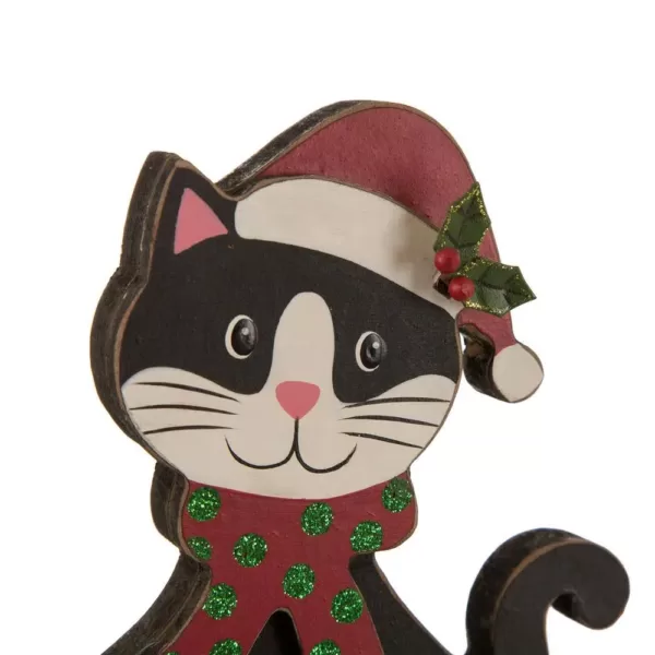 Glitzhome 5.00 in. L x 3.82 in. W x 7.76 in. H Wooden/Metal Cat and Dog Stocking Holder Set of 2