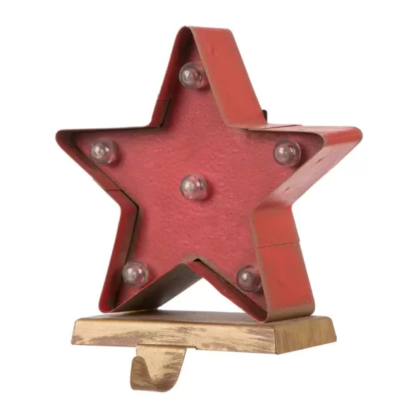 Glitzhome 2-Pack Marquee LED Star Stocking Holder