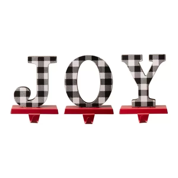 Glitzhome Wooden/Metal JOY Christmas Stocking Holder (Set of 3)