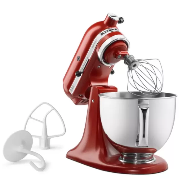 KitchenAid Artisan 5 Qt. 10-Speed Gloss Cinnamon Stand Mixer with Flat Beater, Wire Whip and Dough Hook Attachments