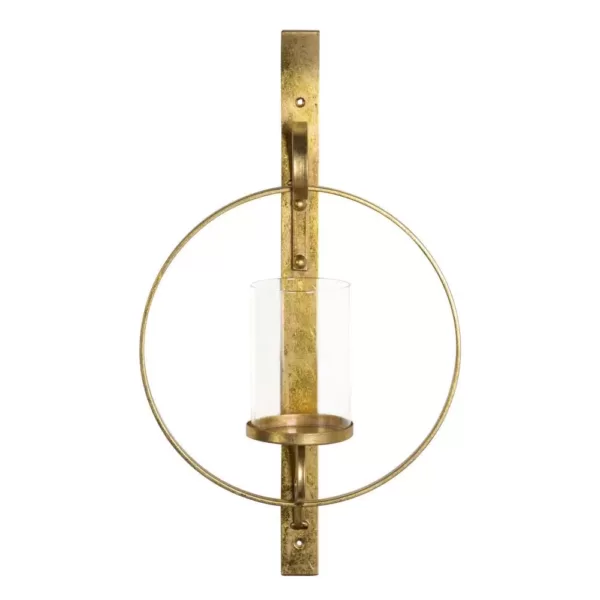 Kate and Laurel Doria Gold Metal Candle Sconce