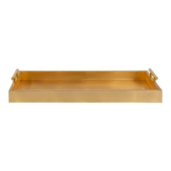 Kate and Laurel Lipton 10 in. x 3 in. x 24 in. Gold Decorative Wall Shelf