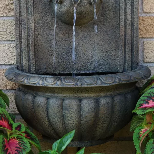 Sunnydaze Decor Florence Florentine Stone Electric Powered Wall Fountain