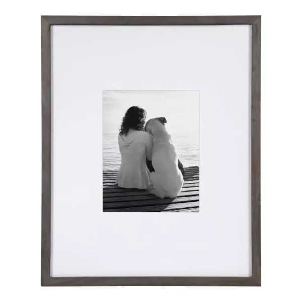 DesignOvation Gallery 16x20 matted to 8x10 Gray Picture Frame Set of 2