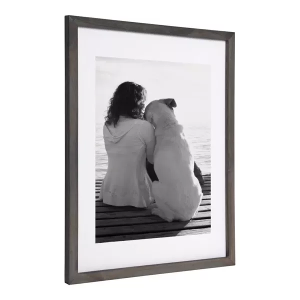 DesignOvation Gallery 14 in. x 18 in. Matted to 11 in. x 14 in. Gray Picture Frame (Set of 2)