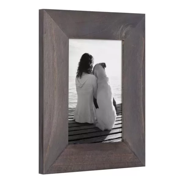 DesignOvation Museum 4 in. x 6 in. Gray Picture Frame (Set of 4)