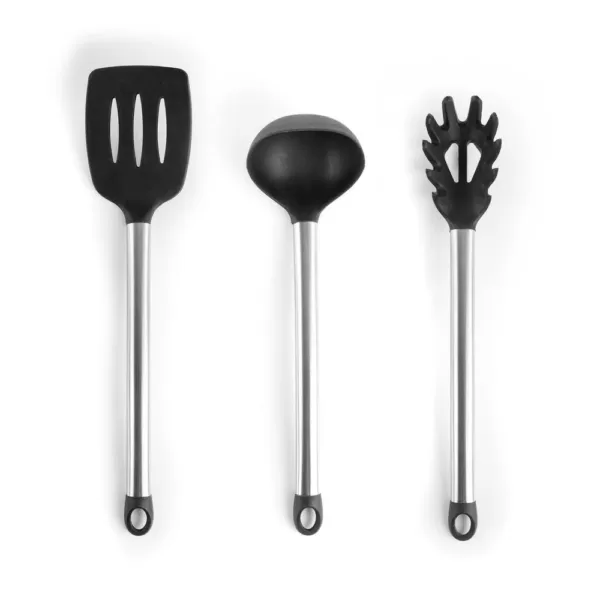 MegaChef Gray Silicone and Stainless Steel Cooking Utensils (Set of 14)