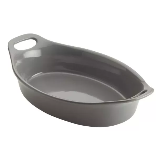 Rachael Ray 1.5 Qt. Gray Ceramics Oval Baker