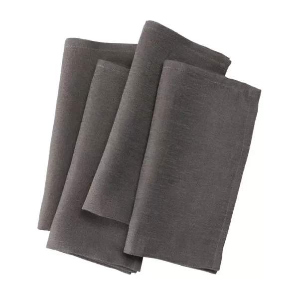 Manor Luxe 0.1 in. H x 20 in. W x 20 in. D Classic Linen Napkins Dark Gray (Set of 4)