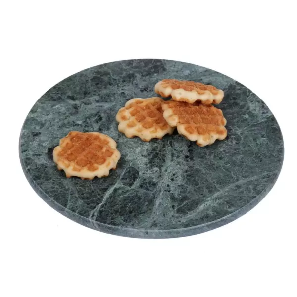 Creative Home Green Marble 12 in. Dia Round Board