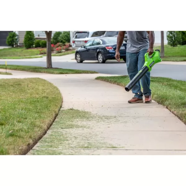 Greenworks 90 MPH 320 CFM 24-Volt Battery Cordless Hand-Held Leaf Blower, Battery Not Included BL24B02