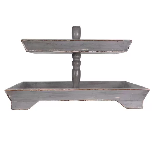 3R Studios Bungalow Lane Grey 3Tier Decorative Tray