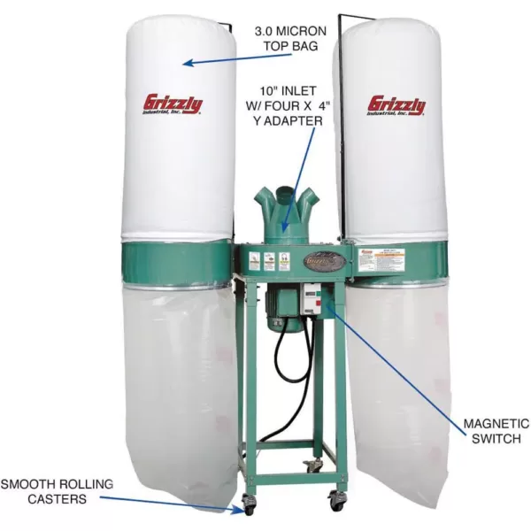 Grizzly Industrial 4 HP Dust Collector