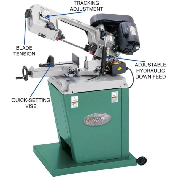 Grizzly Industrial 5" x 6" Metal-Cutting Bandsaw w/ Swivel Head