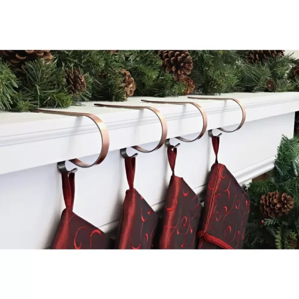 Haute Decor Original MantleClip Brushed Copper Stocking Holder (4-Pack)